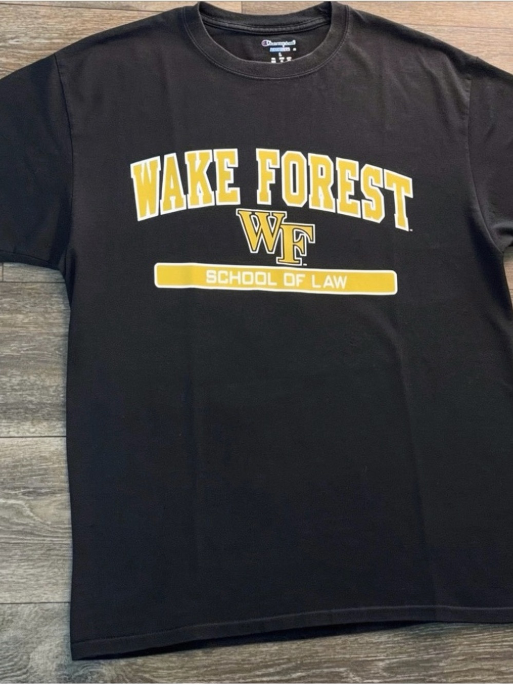 Champion Black Wake Forest School of Law Tee